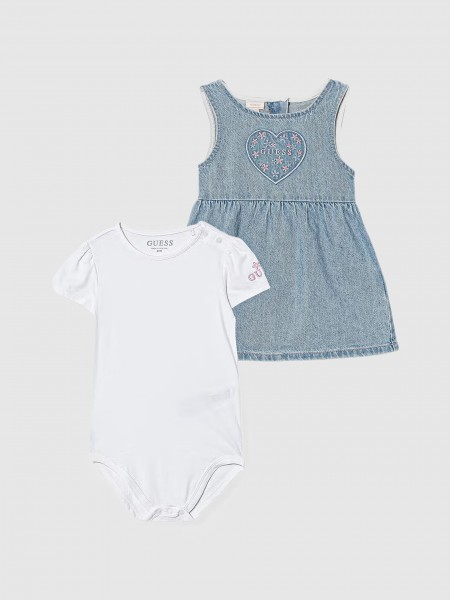 2 Pe�as Guess Menina Set 2Pcs Body + Denim Romper