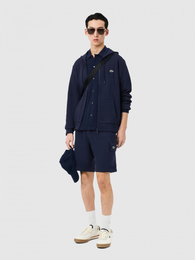 Calcao Homem Regular Fit Fleece Shorts Lacoste