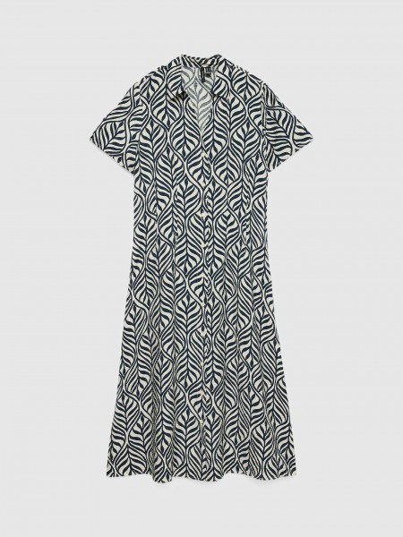 Vestido Vero Moda Mulher Vmjosie S/s Calf Shirt Dress Wvn Ga