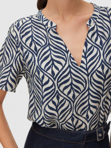 T-Shirt Vero Moda Mulher Vmjosie Ss V-Neck Gathering Top Wvn Ga