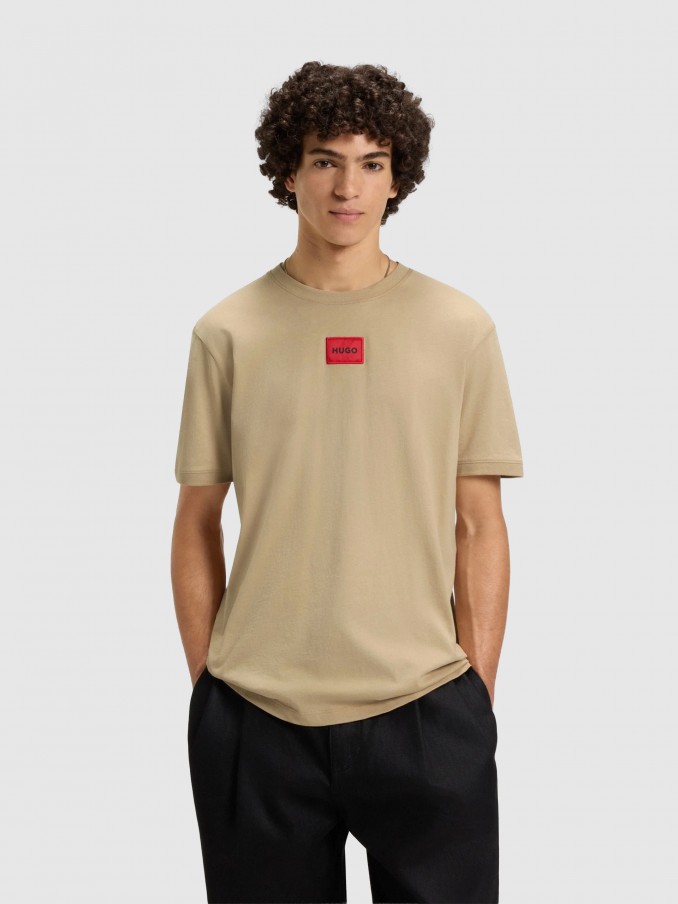 Camiseta Hombre Beige Hugo Boss