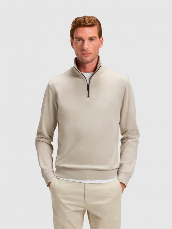 Jumper Man Beige Boss Orange