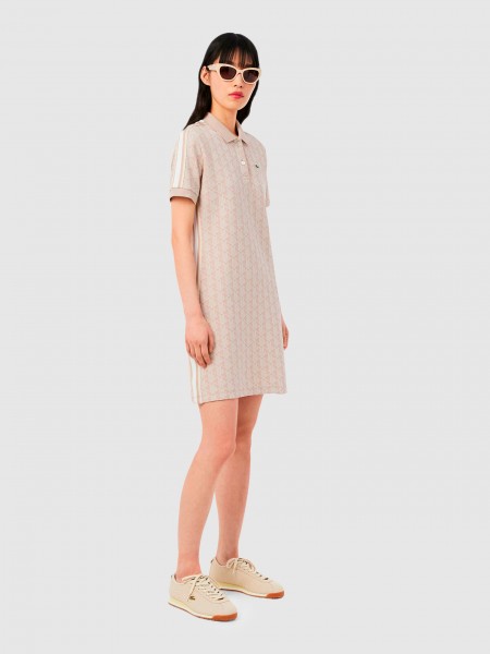 Vestidos Mulher Slim Fit Monogram Jacquard Dress Lacoste