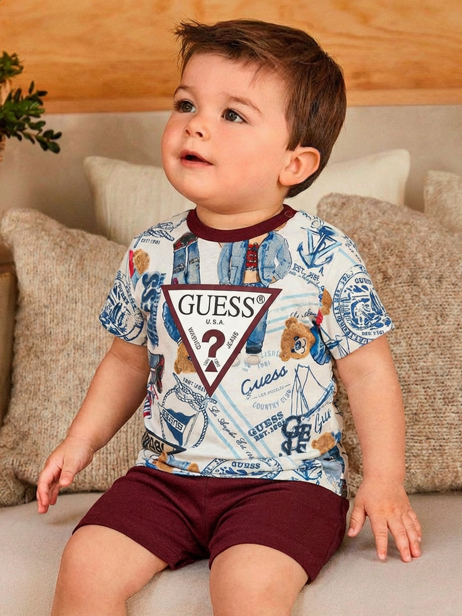 2 Peças Guess Menino Set Ss T-Shirt+Active Shorts