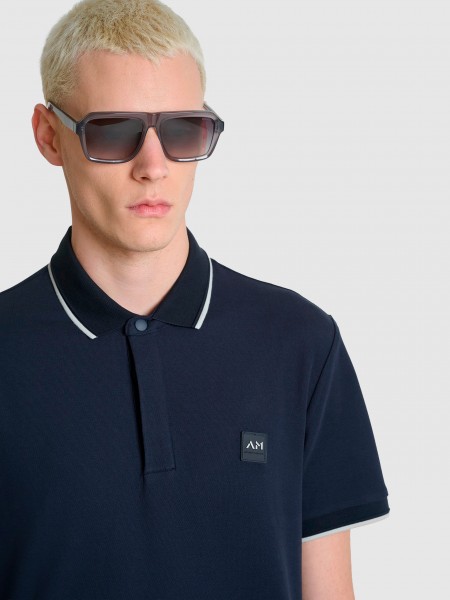 Polo Shirt Man Navy Blue Antony Morato