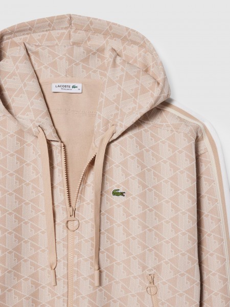 Casaco Mulher Jacquard Monogram Hoodie Lacoste