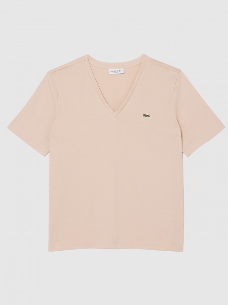 T-Shirt Lacoste Mulher V-Neck Tee-Shirts