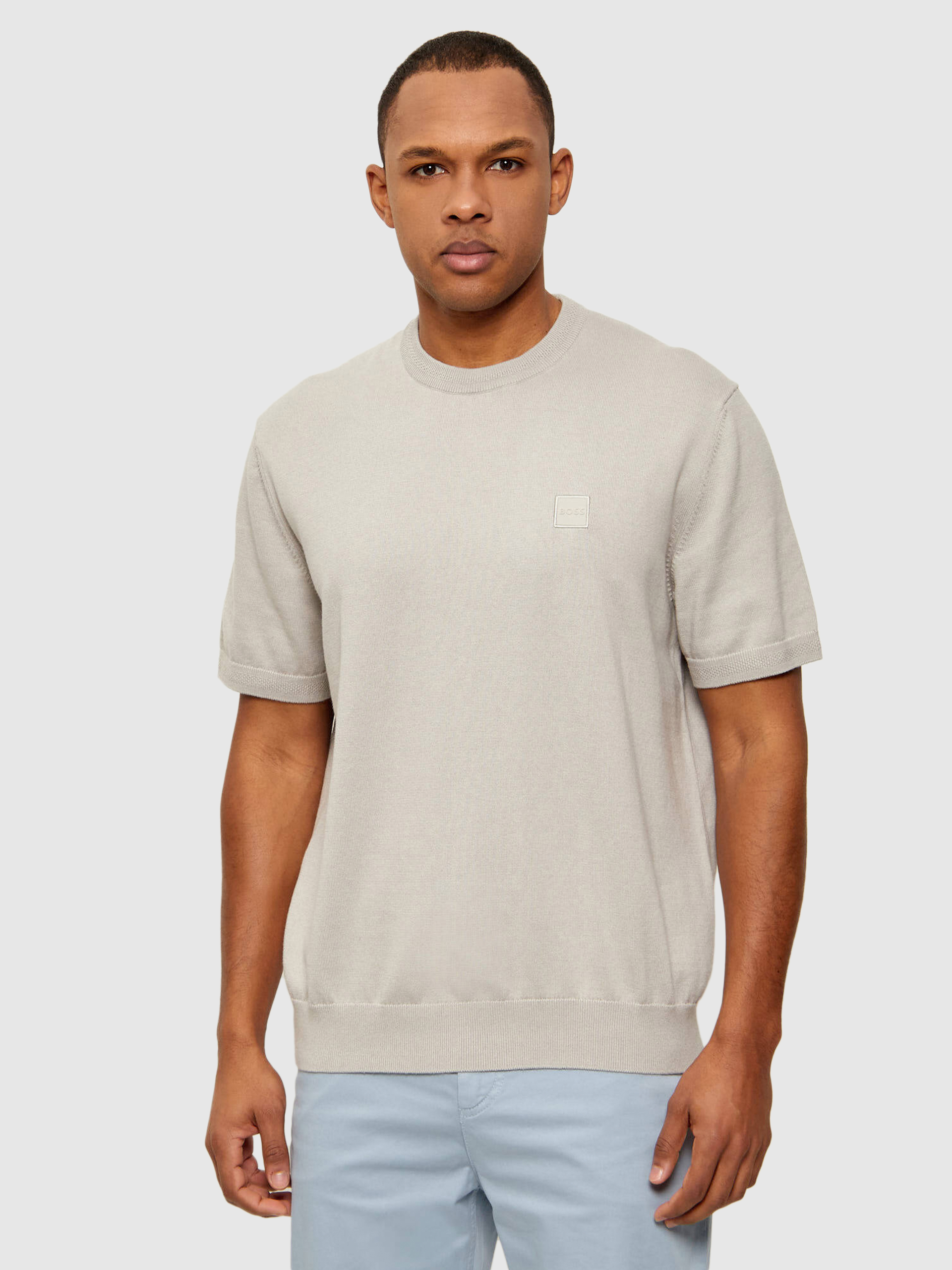T-Shirt Man Beige Boss - Orange