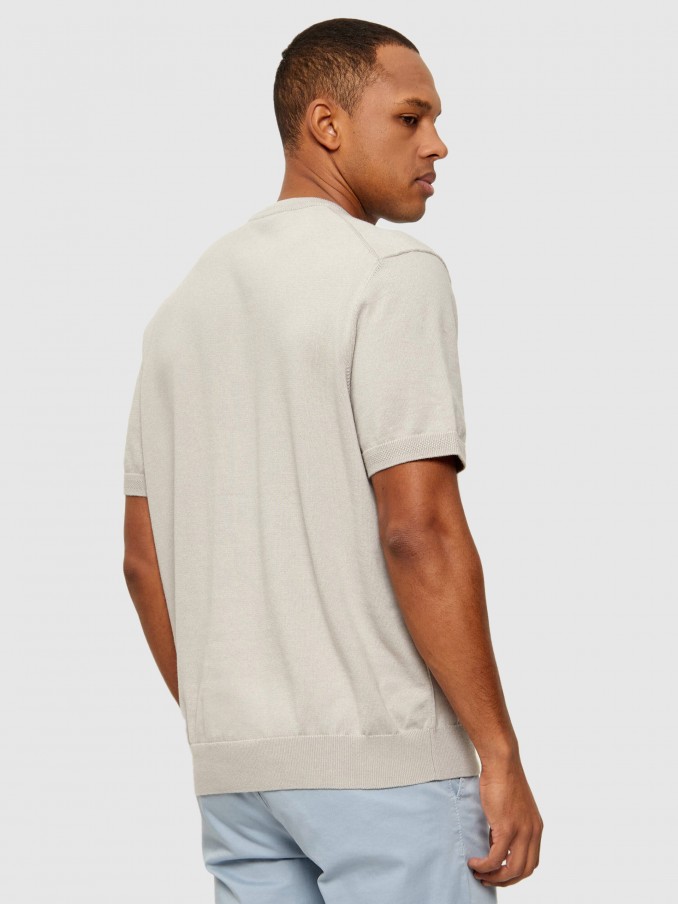 T-Shirt Man Beige Boss - Orange