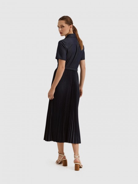 Dress Woman Dark Blue Lion Of Porches