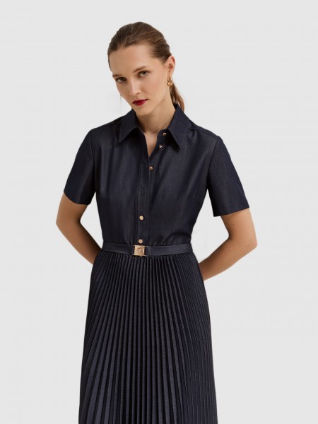 Dress Woman Dark Blue Lion Of Porches