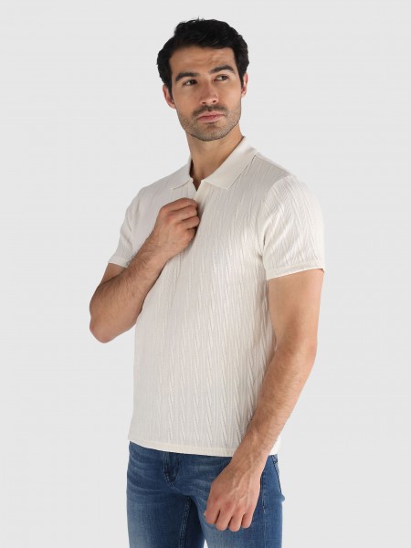 Polo Guess Homem Ss River Jcqrd Knit Shirt