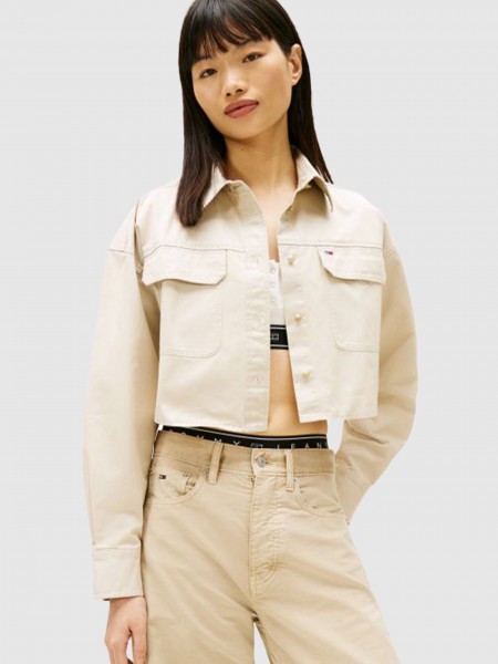 Casaco Tommy Jeans Mulher Tjw Cropped Utility Shirt