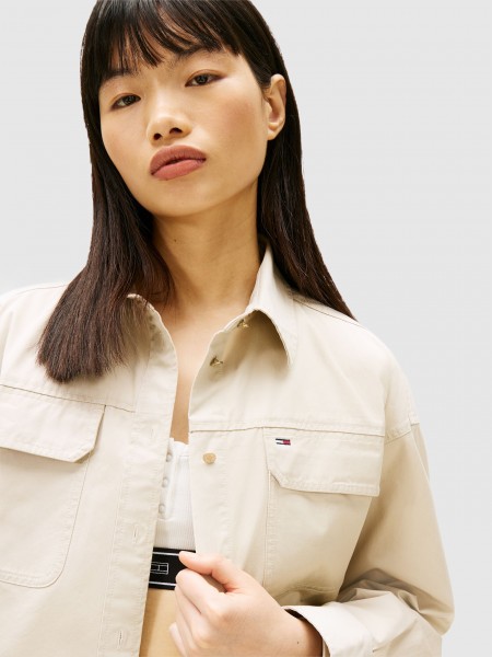 Casaco Tommy Jeans Mulher Tjw Cropped Utility Shirt