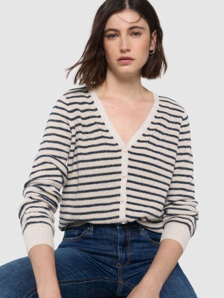 Casaco Mulher Vmnewlex Shine Ls Short V-Neck Card. Rep Vero Moda
