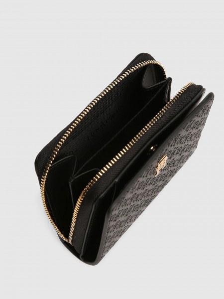 Carteira Tommy Hilfiger Mulher Th Icon Med Za W/flap Mono