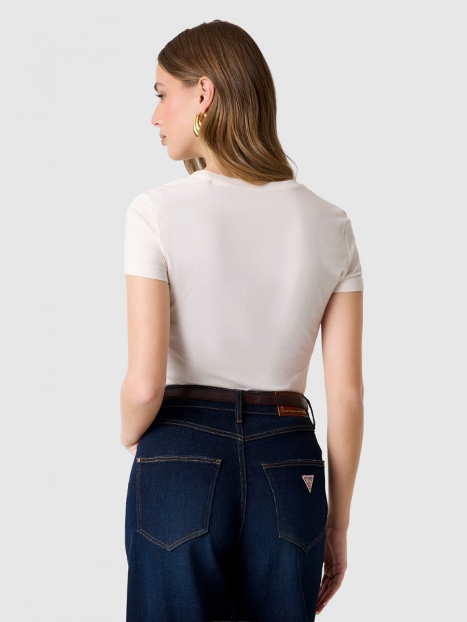 Camiseta Mujer Crema Guess