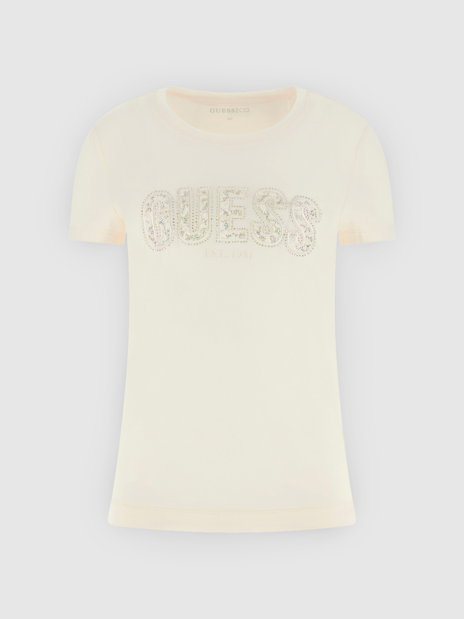 Camiseta Mujer Crema Guess