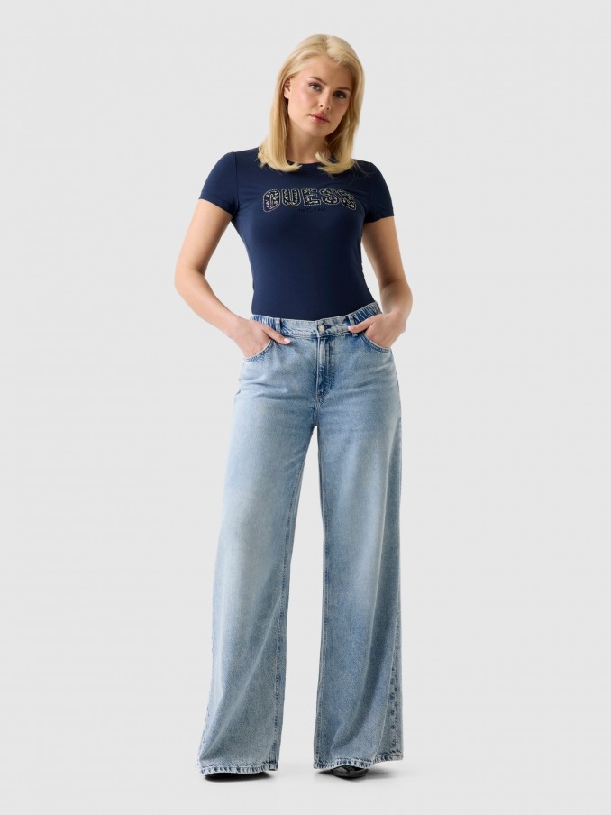 T-Shirt Woman Navy Blue Guess
