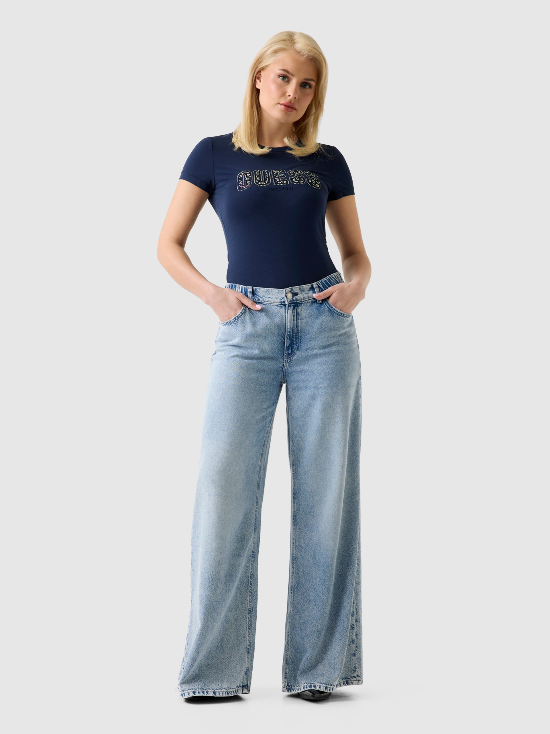 T-Shirt Woman Navy Blue Guess