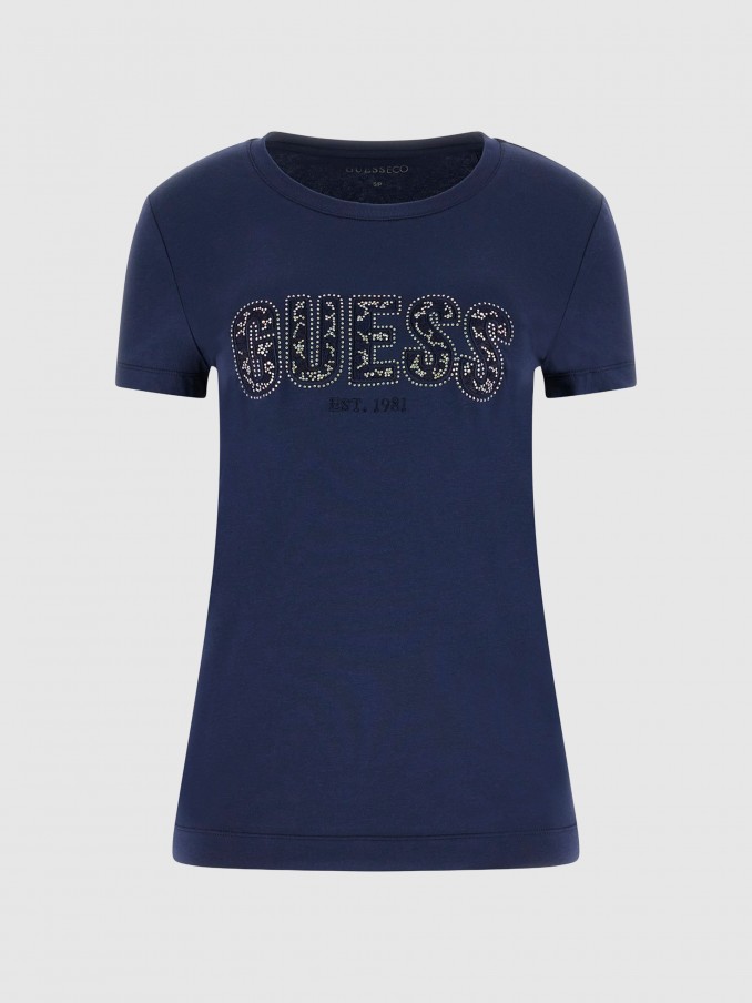 T-Shirt Woman Navy Blue Guess