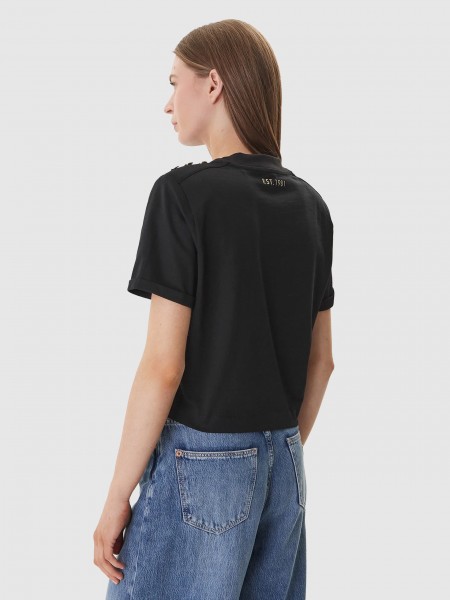 T-Shirt Guess Mulher Ss Cn Marina Crop Tee