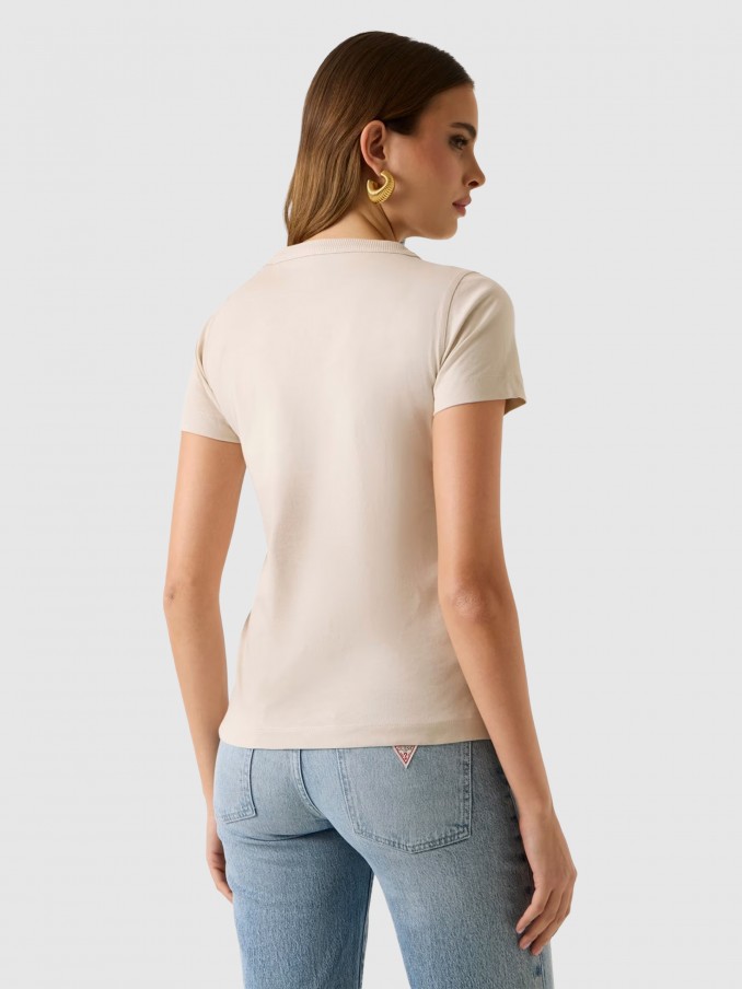 Camiseta Mujer Crema Guess