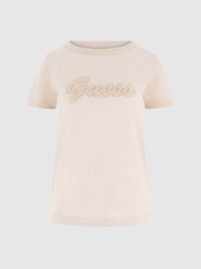 Camiseta Mujer Crema Guess