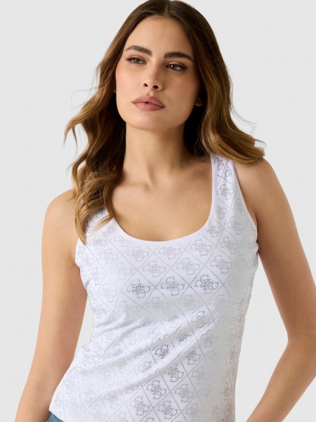 Top Guess Mulher Sl 4G Allover Tank Top