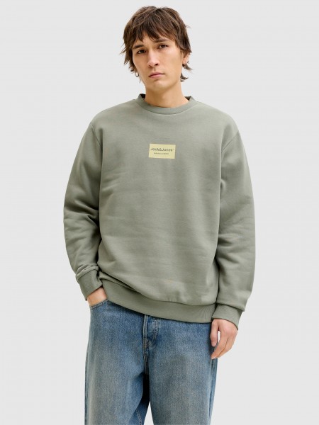 Sweatshirt Man Green Jack & Jones