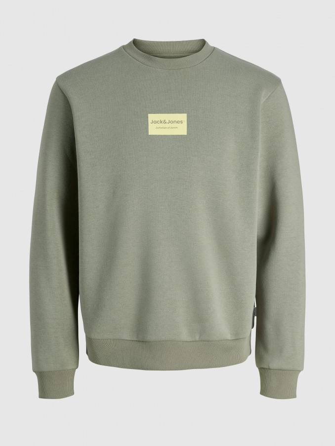 Sweatshirt Man Green Jack & Jones