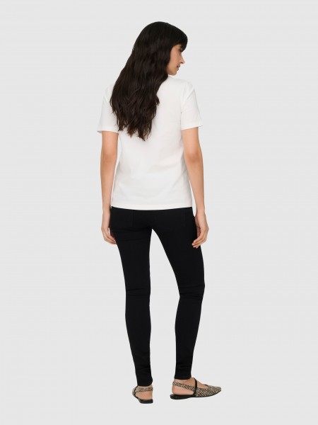 T-Shirt Only Mulher Onlfilizza Life S/s Stone Top Box Jrs