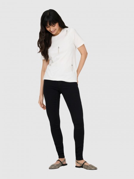 T-Shirt Only Mulher Onlfilizza Life S/s Stone Top Box Jrs
