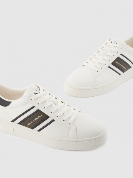 Sapatilha Armani Exchange Homem Sneaker - Sneaker London Calf Pu+Webbing