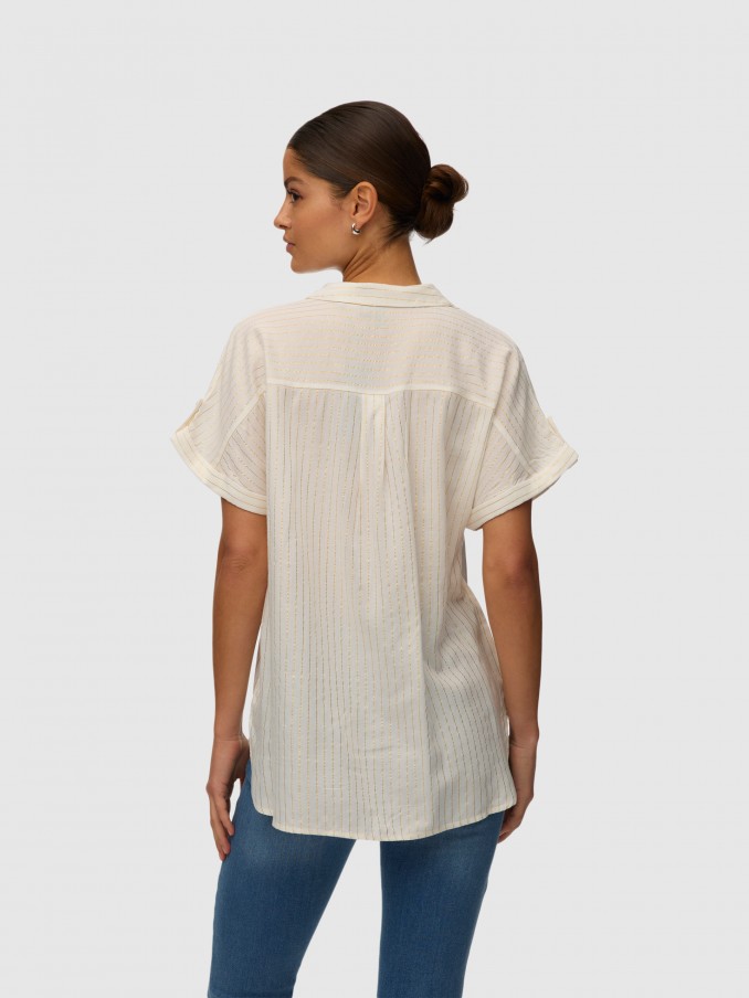 Camisa Vero Moda Mulher Vmbumpy Ss Shirt Aop Wvn Noos