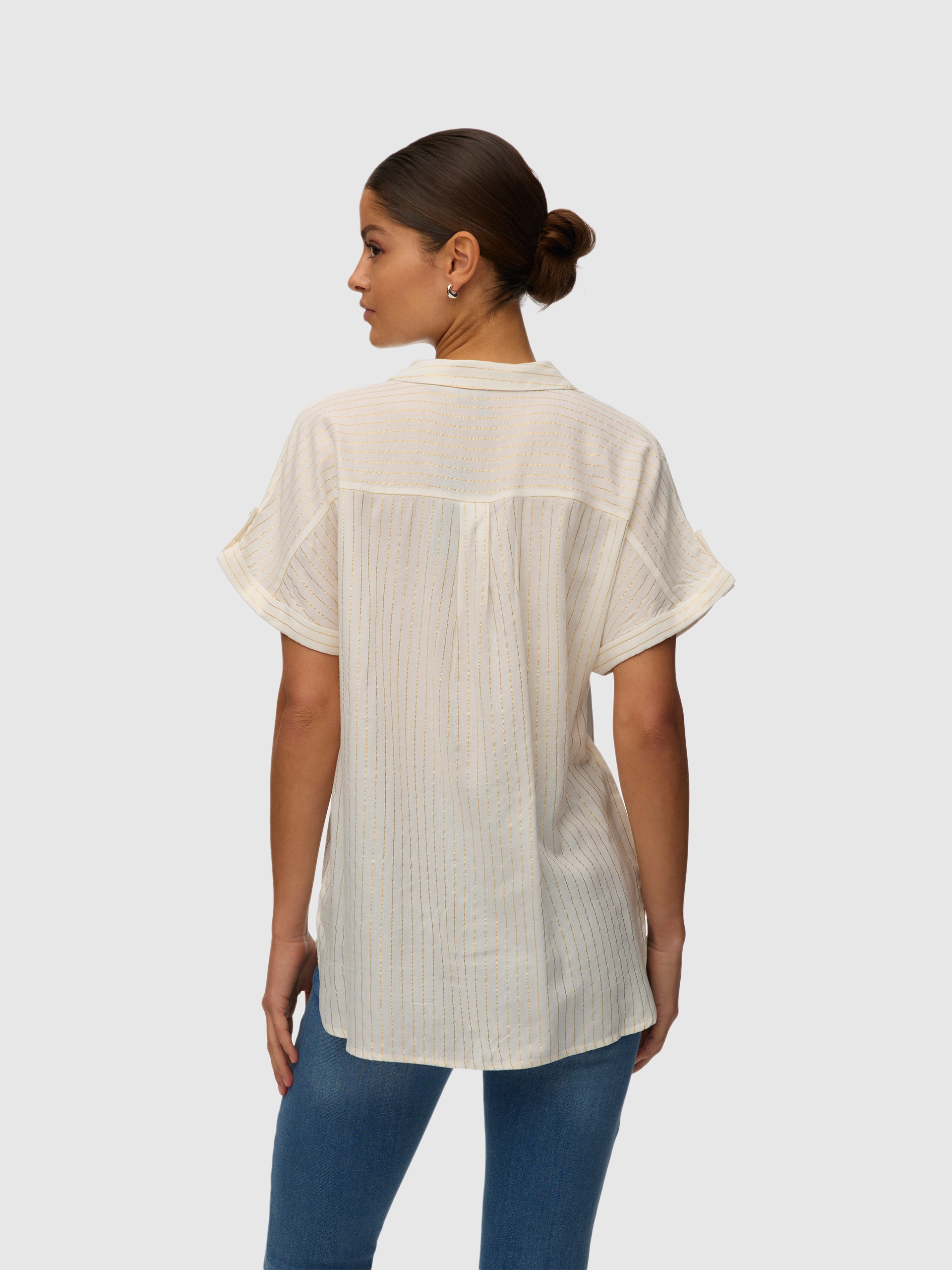 Camisa Vero Moda Mulher Vmbumpy Ss Shirt Aop Wvn Noos