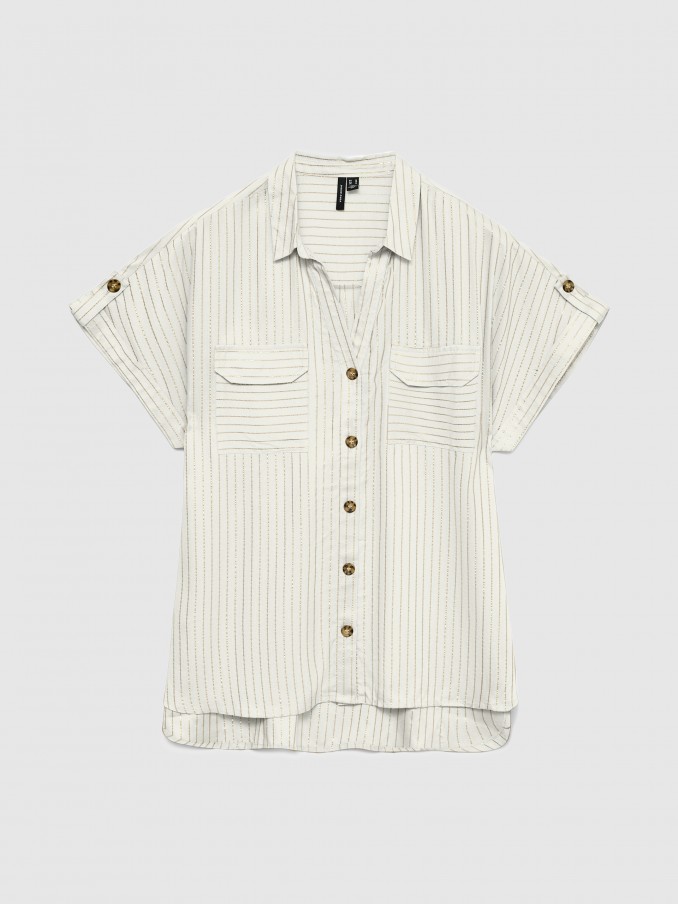 Camisa Vero Moda Mulher Vmbumpy Ss Shirt Aop Wvn Noos