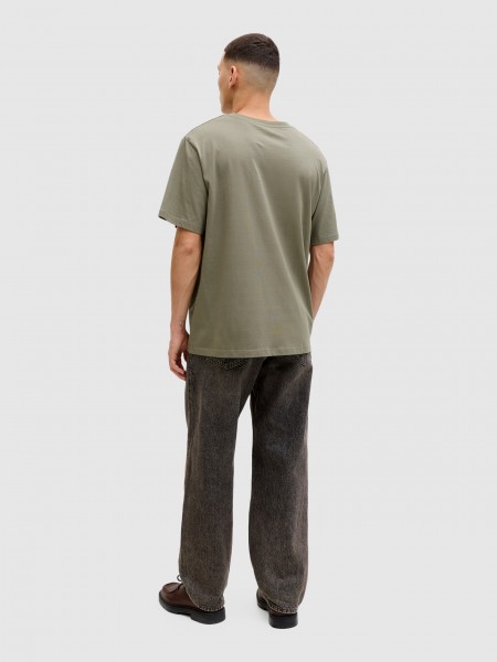 T-Shirt Man Green Jack & Jones