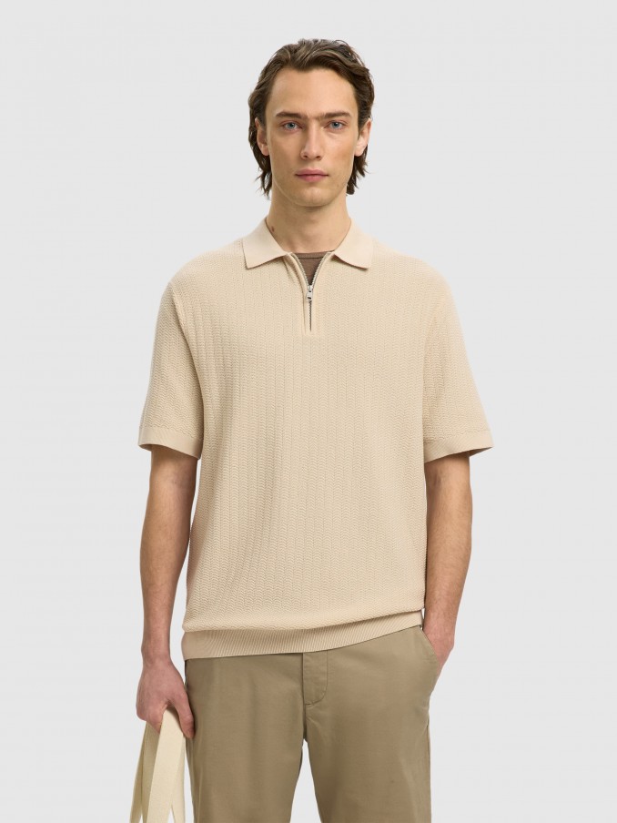 Polo Hombre Crema Selected