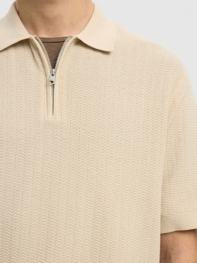 Polo Hombre Crema Selected