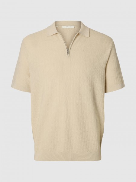 Polo Shirt Man Cream Selected