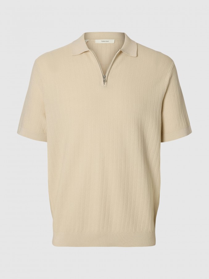Polo Hombre Crema Selected