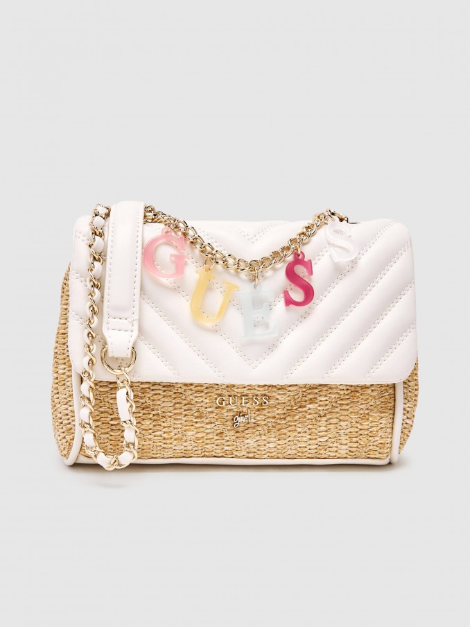 Mala Guess Menina Straw Crossbody Flap Bag