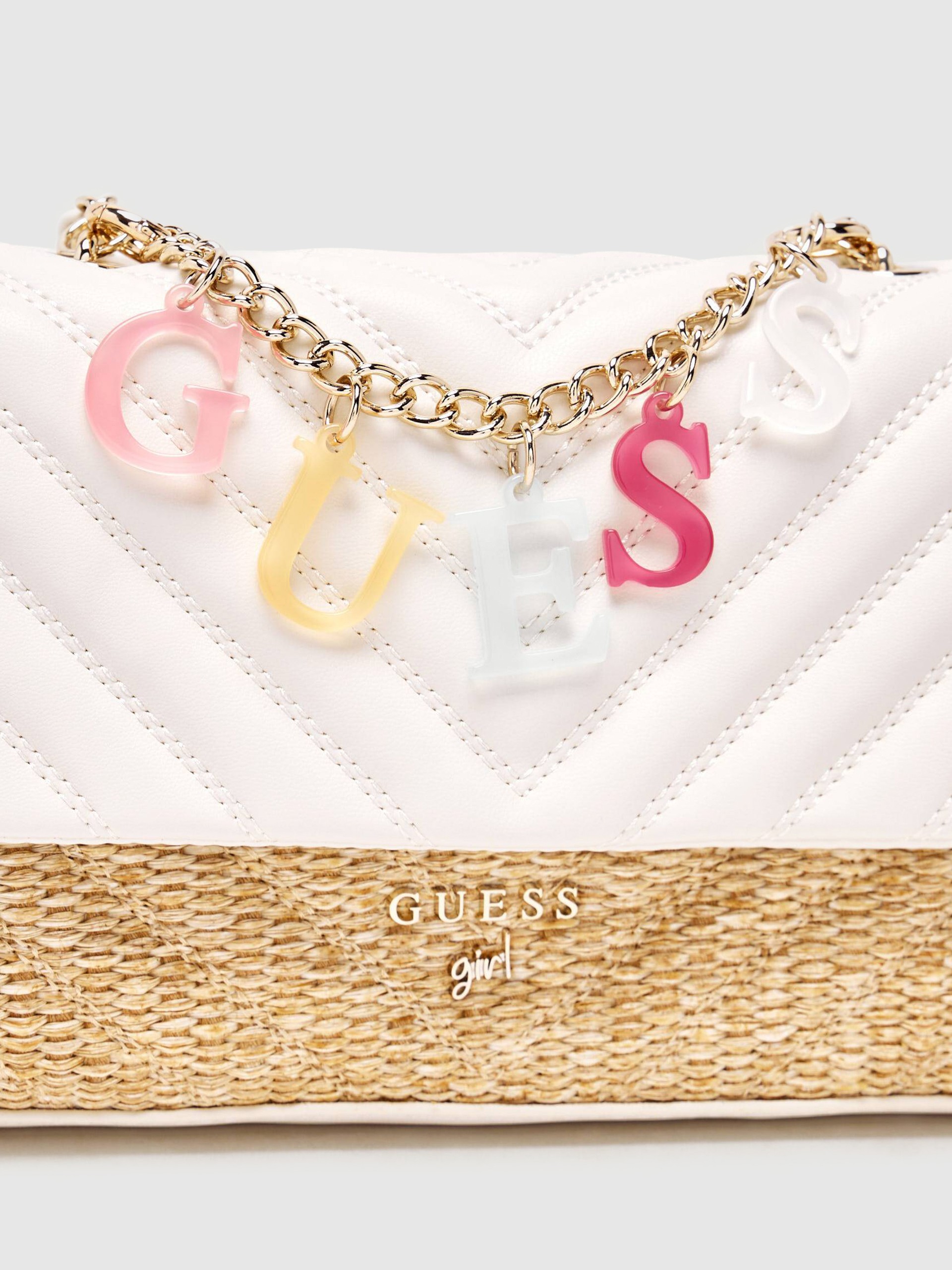 Mala Guess Menina Straw Crossbody Flap Bag