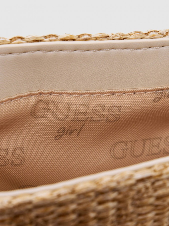 Mala Guess Menina Straw Crossbody Flap Bag