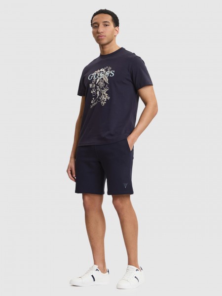 Shorts Man Navy Blue Guess