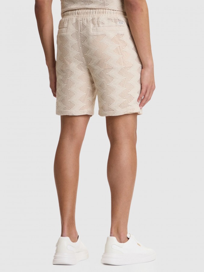 Pantalones Cortos Hombre Crema Guess