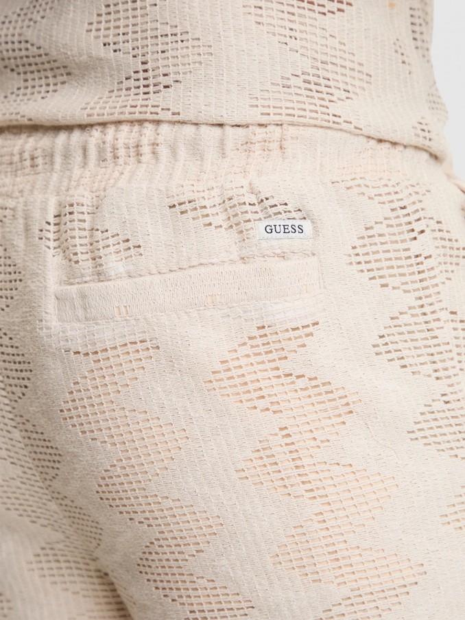 Pantalones Cortos Hombre Crema Guess