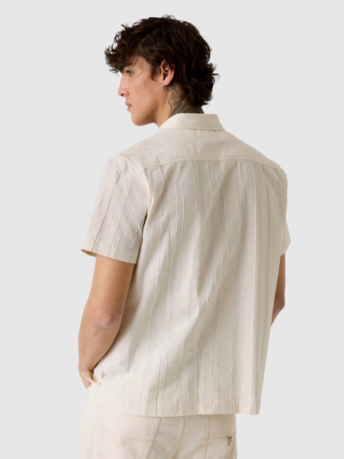 Camisa Hombre Crema Guess