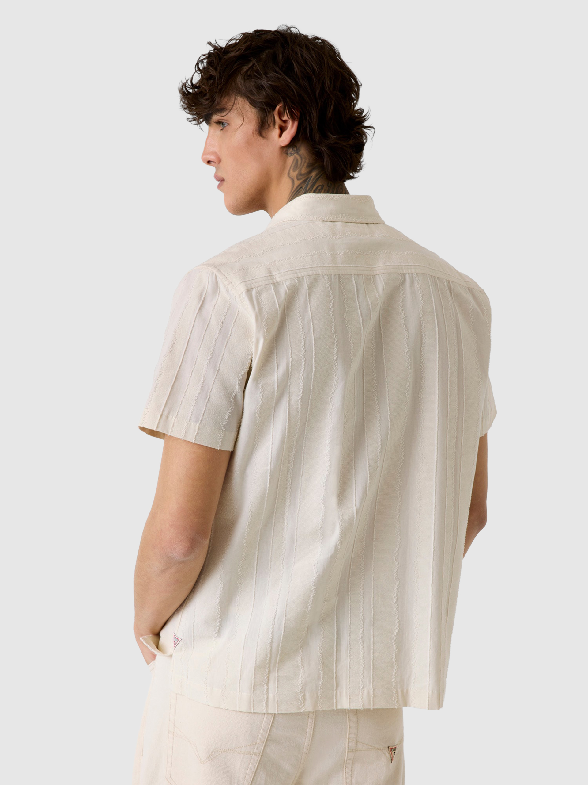 Camisa Hombre Crema Guess
